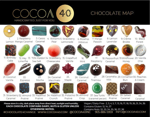 “Build-a-box” - Gourmet Chocolate Box - Cocoa40 Inc. - Extraordinary Gourmet Chocolate Gifts in Toronto! Our chocolates, confections and gelato are made by hand in Newmarket, Ontario. Shop small and support local.