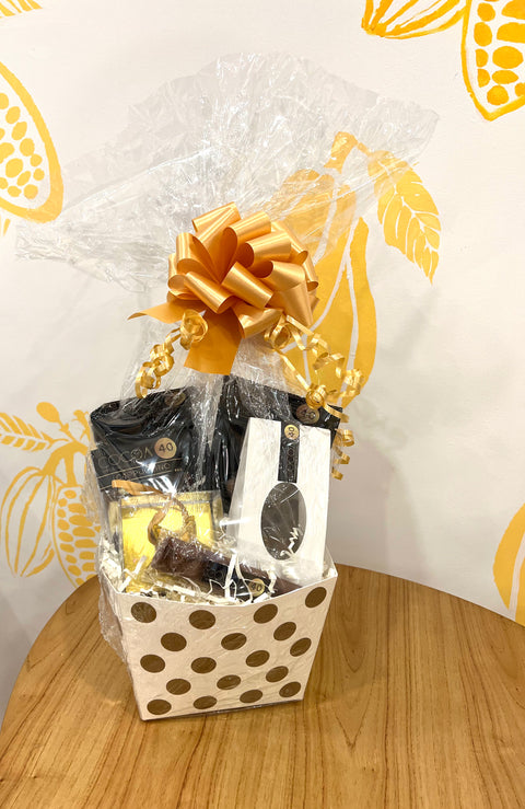 Gift Basket - Cocoa40 Inc. - Extraordinary Gourmet Chocolate Gifts in Toronto! Our chocolates, confections and gelato are made by hand in Newmarket, Ontario. Shop small and support local.