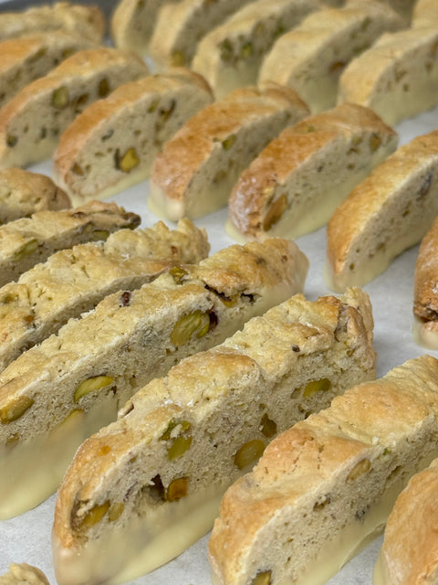 White Chocolate Pistachio Biscotti