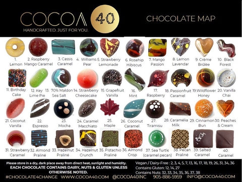 “Happy Birthday” Chocolate Box - Cocoa40 Inc. - Extraordinary Gourmet Chocolate Gifts in Toronto! Our chocolates, confections and gelato are made by hand in Newmarket, Ontario. Shop small and support local.