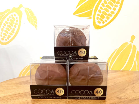 Gourmet Hot Chocolate Bombs - Cocoa40 Inc. - Extraordinary Gourmet Chocolate Gifts in Toronto! Our chocolates, confections and gelato are made by hand in Newmarket, Ontario. Shop small and support local.