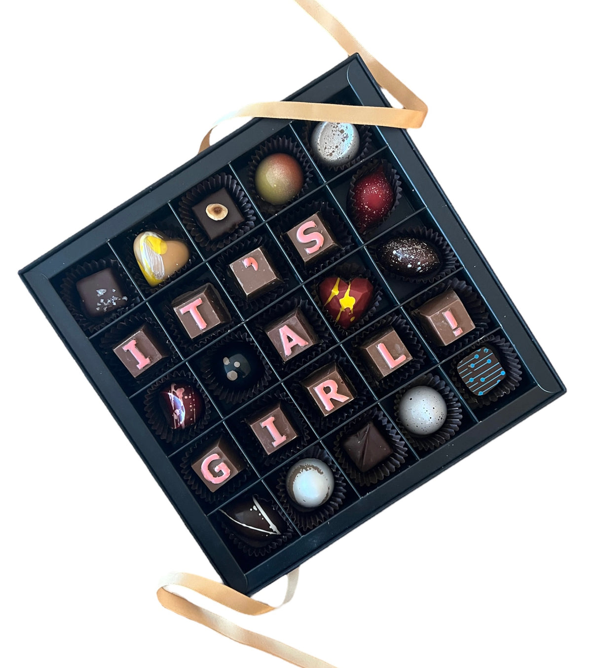 “It’s A Girl!” Chocolate Letter Box - Made to Order – Cocoa40 Inc.