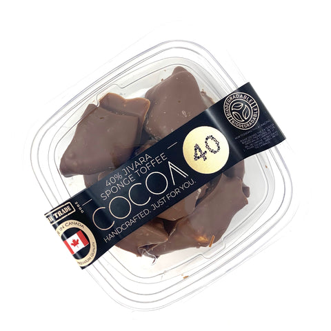 Chocolate Covered Sponge Toffee - Cocoa40 Inc. - Extraordinary Gourmet Chocolate Gifts in Toronto! Our chocolates, confections and gelato are made by hand in Newmarket, Ontario. Shop small and support local.