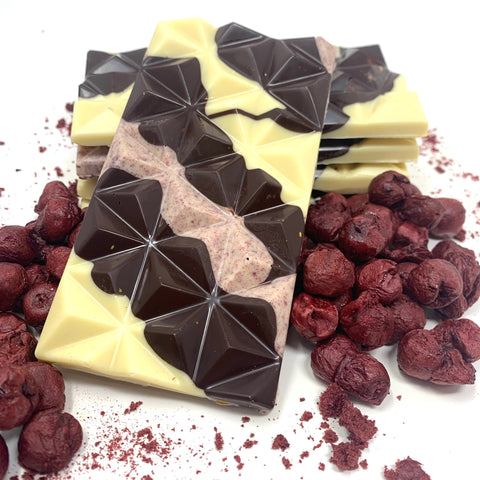 Black Forest Bar - #Chocolate4Change - Cocoa40 Inc. - Extraordinary Gourmet Chocolate Gifts in Toronto! Our chocolates, confections and gelato are made by hand in Newmarket, Ontario. Shop small and support local.