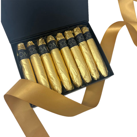 Chocolate Cigars - Cocoa40 Inc. - Extraordinary Gourmet Chocolate Gifts in Toronto! Our chocolates, confections and gelato are made by hand in Newmarket, Ontario. Shop small and support local.
