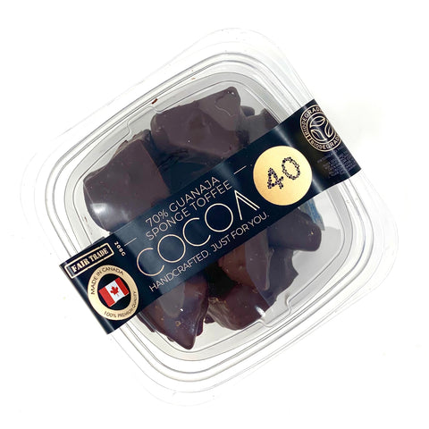 Chocolate Covered Sponge Toffee - Cocoa40 Inc. - Extraordinary Gourmet Chocolate Gifts in Toronto! Our chocolates, confections and gelato are made by hand in Newmarket, Ontario. Shop small and support local.